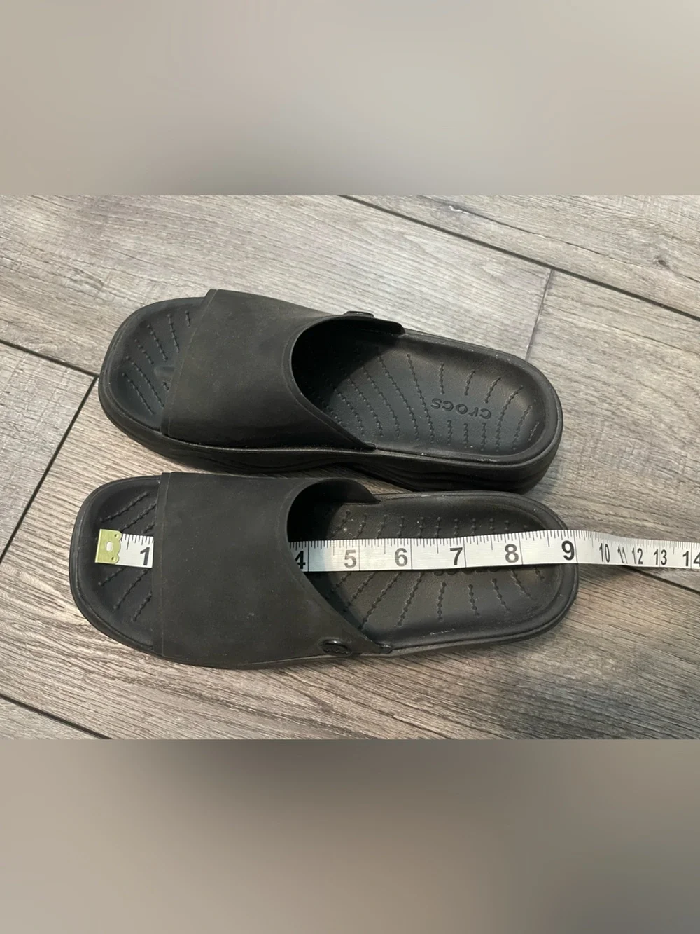Crocs Women’s Black Slide platform Sandals size 5